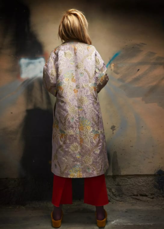 Roula Harb — Lavender Paisley Coat, back